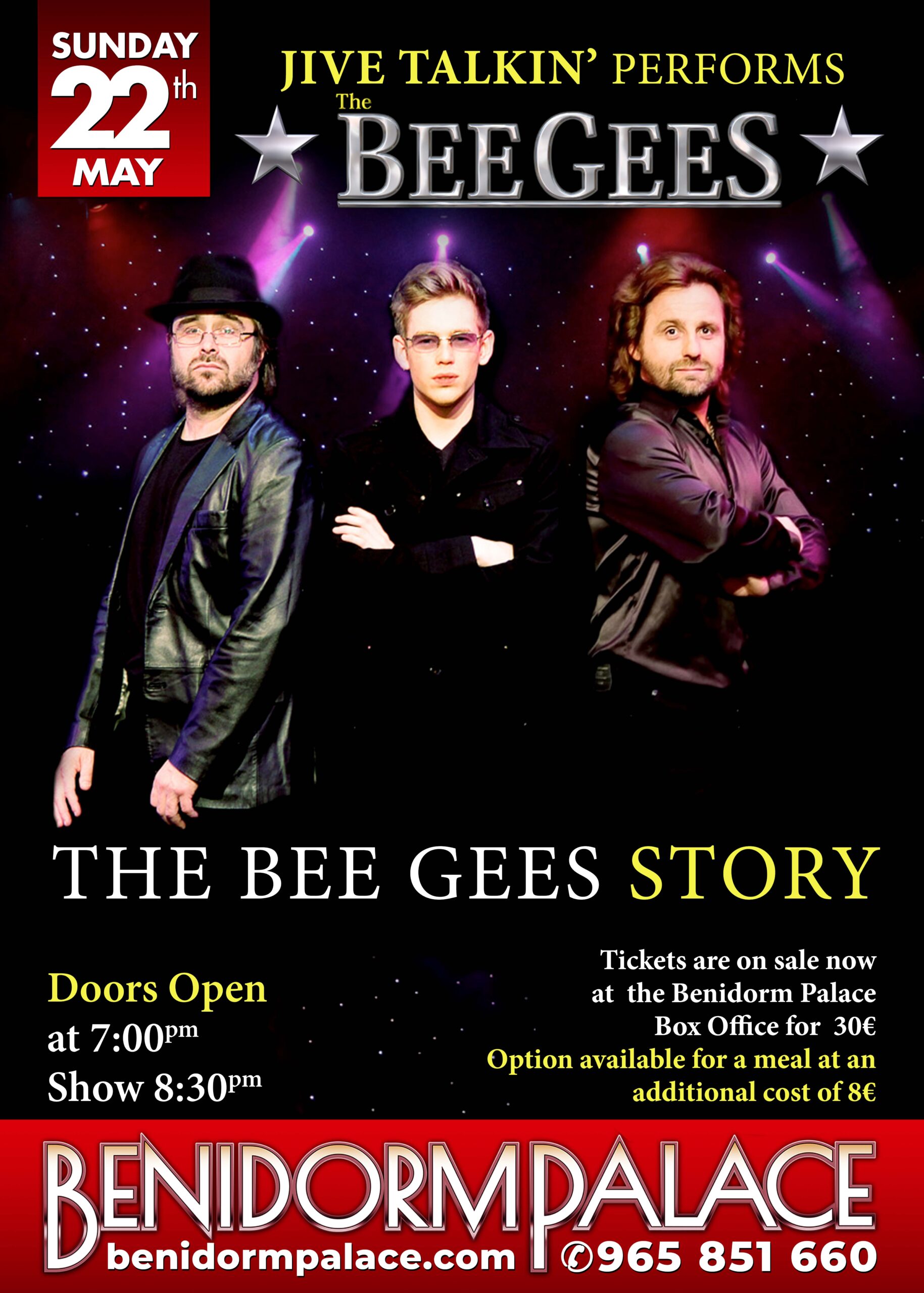Cartel The Bee Gees Benidorm Palace 100x140cm 2021800 scaled